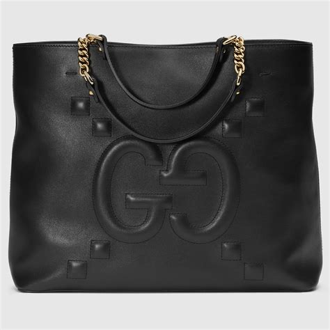 gucci 1973 leather tote|gucci embossed leather tote bag.